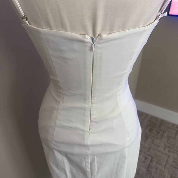 Sienna Sky Strapless Ivory Midi Dress with Side Cutout - Picture 7 of 11